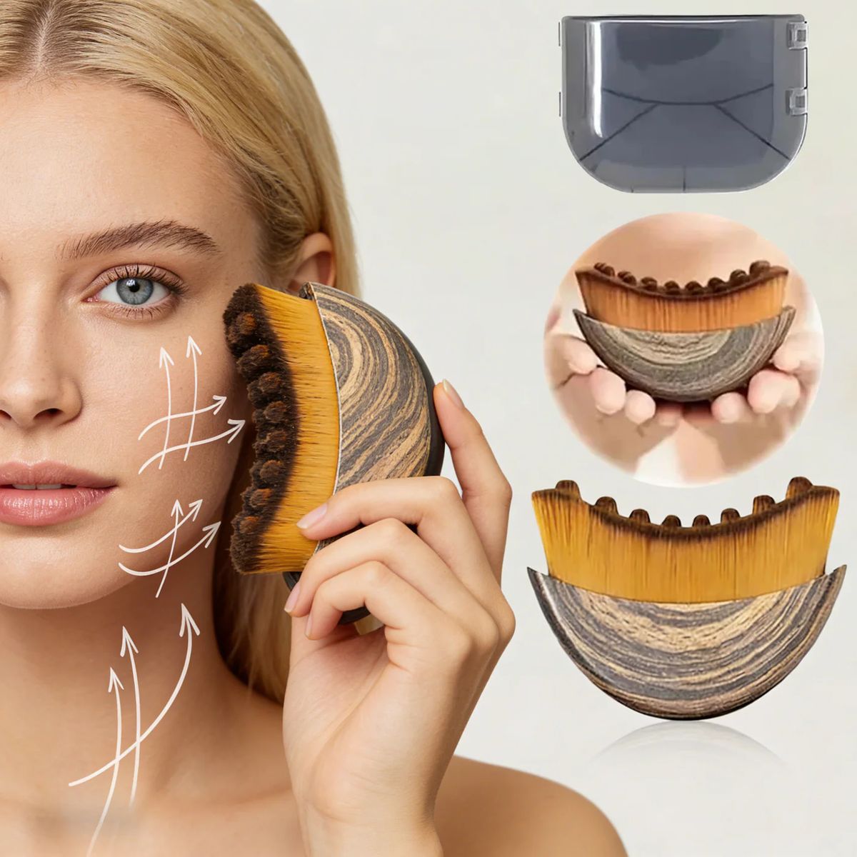 BRANDOME GlowSculpt™ Facial Brush – Lymphatic Drainage & Face Sculpting Tool
