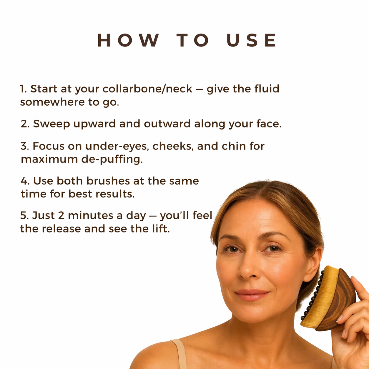 BRANDOME GlowSculpt™ Facial Brush – Lymphatic Drainage & Face Sculpting Tool