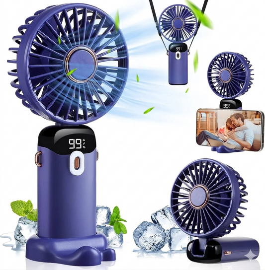 BRANDOME – Portable Mini Fan | Powerful Cooling & Digital Display