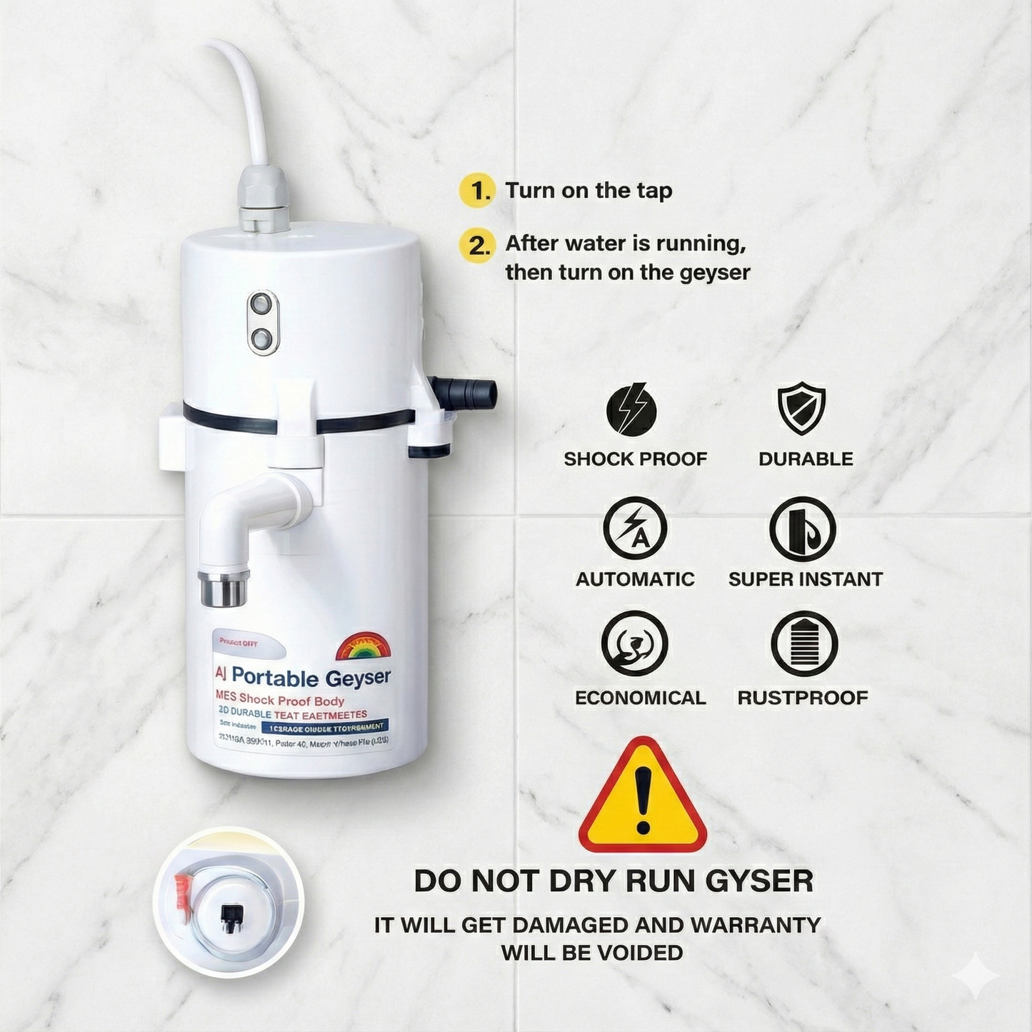 InstaWarm™ Instant Water Geyser for Home