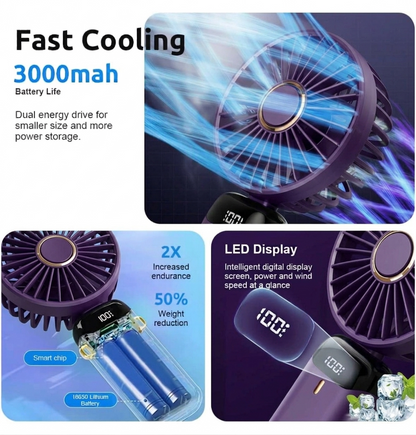 BRANDOME – Portable Mini Fan | Powerful Cooling & Digital Display