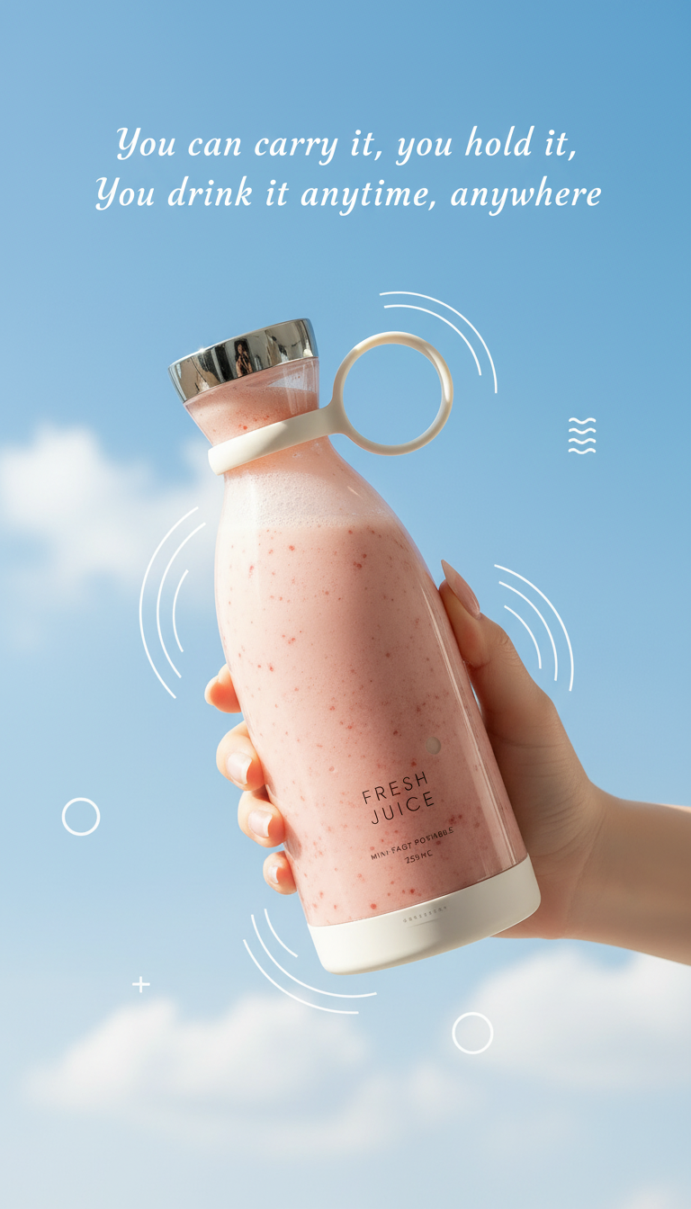 Fresh juice portable blender lifestyle shot