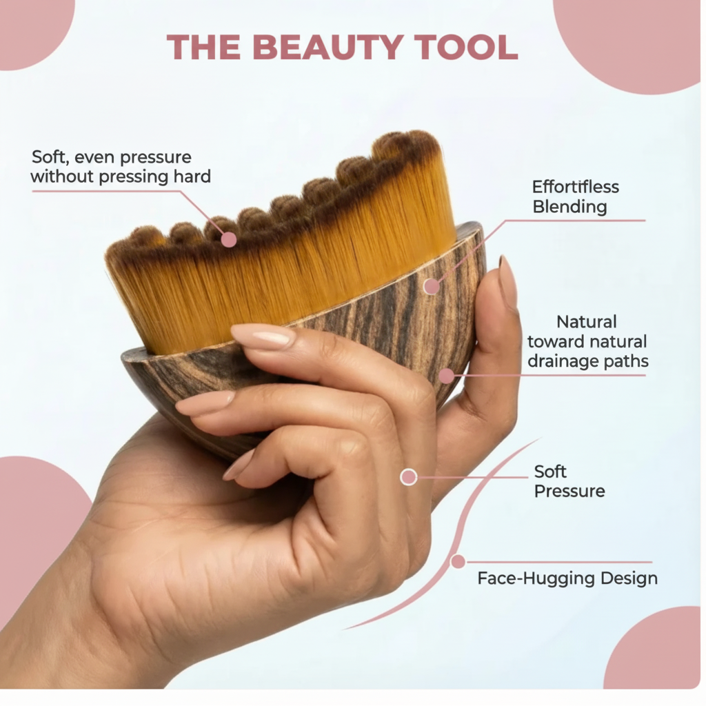 BRANDOME GlowSculpt™ Facial Brush – Lymphatic Drainage & Face Sculpting Tool