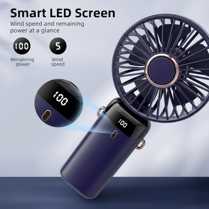 BRANDOME – Portable Mini Fan | Powerful Cooling & Digital Display